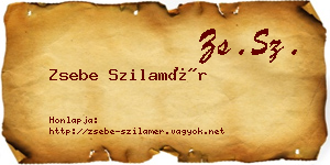 Zsebe Szilamér névjegykártya
